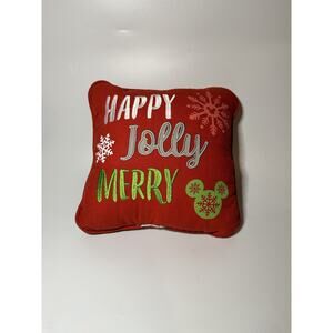 Disney Parks Santa Mickey & Friends Christmas Holiday Throw Pillow Merry Jolly
